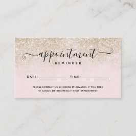 Blush Pink Gold Glitter Appointment Kaart Visitekaartje