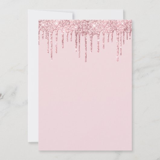 Blush Pink Gold Glitter Butterfly Girl Baby shower Kaart (Achterkant)