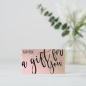 Blush Pink Gold Glitter Cadeaubon Visitekaartje (Staand voorkant)