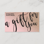 Blush Pink Gold Glitter Cadeaubon Visitekaartje (Voorkant)