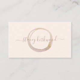 Blush Pink Gold Glitter Circle Logo Moderne Visitekaartje
