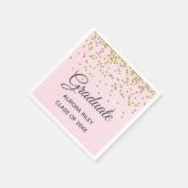 Blush Pink Gold Glitter Confetti Afstuderen Favor Servet (Hoek)