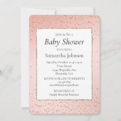 Blush Pink Gold Glitter Confetti Baby shower Kaart (Voorkant)