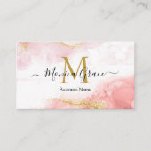 Blush Pink Gold Glitter Custom Logo Monogram Visitekaartje (Voorkant)