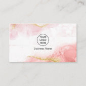 Blush Pink Gold Glitter Custom Logo Monogram Visitekaartje (Voorkant)