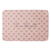 Blush Pink Gold Glitter Diamonds Badmat (Voorkant)
