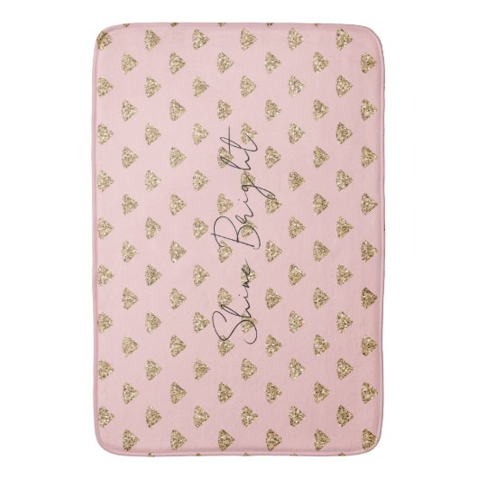 Blush Pink Gold Glitter Diamonds Badmat (Voorkant Verticaal)