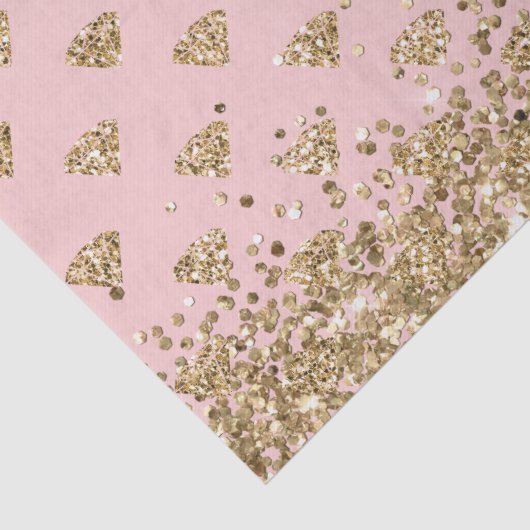 Blush Pink Gold Glitter Diamonds Sparkle Tissuepapier (Detail)