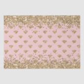 Blush Pink Gold Glitter Diamonds Sparkle Tissuepapier (Voorkant)
