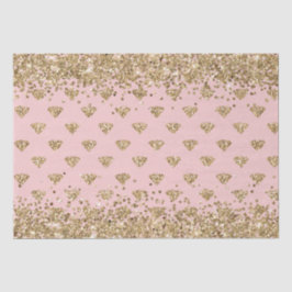 Blush Pink Gold Glitter Diamonds Sparkle Tissuepapier