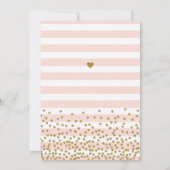 Blush Pink Gold Glitter Elegant Birthday Party Kaart (Achterkant)