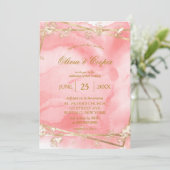 Blush Pink Gold Glitter Fairytale Weddenschap Kaart (Staand voorkant)