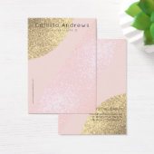 Blush Pink Gold Glitter Geo Heart Earning Display Visitekaartje (Bureau)