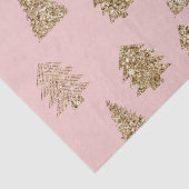 Blush Pink Gold Glitter Glam Kerstbomen Tissuepapier (Detail)