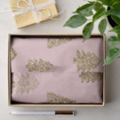 Blush Pink Gold Glitter Glam Kerstbomen Tissuepapier (Geschenk)