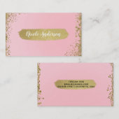 Blush Pink Gold Glitter Glam Modern Chic Visitekaartje (Voorkant / Achterkant)