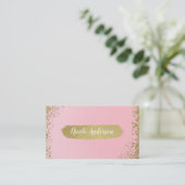 Blush Pink Gold Glitter Glam Modern Chic Visitekaartje (Staand voorkant)