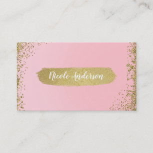  Blush Pink Gold Glitter Glam Modern Chic Visitekaartje
