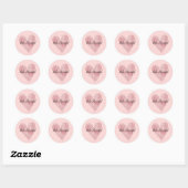 Blush Pink Gold Glitter Glitzy Heart Ronde Sticker (Vel)