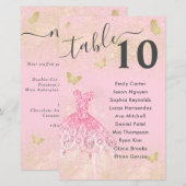 Blush Pink Gold Glitter Gown Quinceanera Zitmenu (Voorkant / Achterkant)