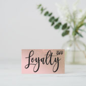 Blush Pink Gold Glitter Gradient Typografie Klantenkaartje (Staand voorkant)