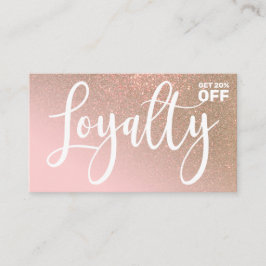 Blush Pink Gold Glitter Gradient Typografie Klantenkaartje