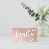 Blush Pink Gold Glitter Gradient Typografie Klantenkaartje (Staand voorkant)