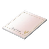 Blush Pink Gold Glitter Hart Notitieblok (Linkerzijde)