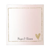 Blush Pink Gold Glitter Hart Notitieblok (Voorkant)