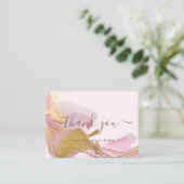 Blush Pink Gold Glitter Hartelijk dank voor toevoe Contactkaartje (Staand voorkant)