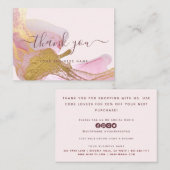 Blush Pink Gold Glitter Hartelijk dank voor toevoe Contactkaartje (Voorkant / Achterkant)