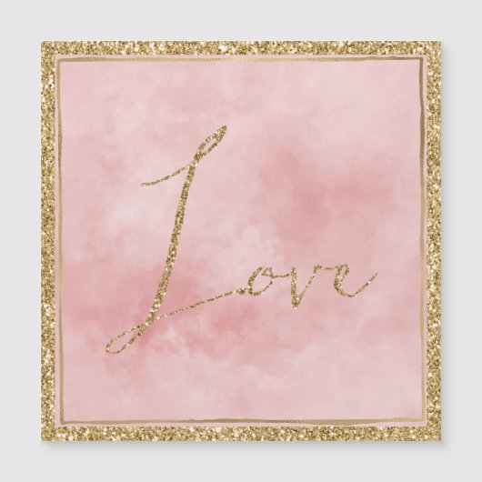 Blush Pink Gold Glitter Love (Voorkant)