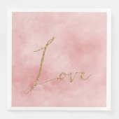 Blush Pink Gold Glitter Love Servet (Voorkant)