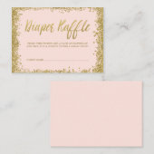 Blush Pink Gold Glitter Luier Raffle Ticket Informatiekaartje (Voorkant / Achterkant)
