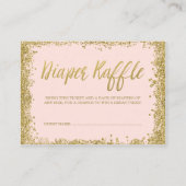 Blush Pink Gold Glitter Luier Raffle Ticket Informatiekaartje (Voorkant)