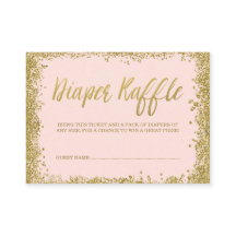 Blush Pink Gold Glitter Luier Raffle Ticket