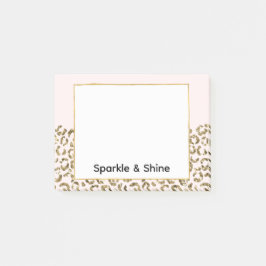 Blush Pink Gold Glitter Luipaard Post-it® Notes