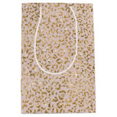 Blush Pink Gold Glitter Luipaard Print Medium Cadeauzakje (Voorkant)