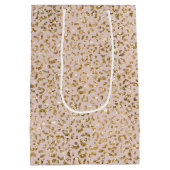 Blush Pink Gold Glitter Luipaard Print Medium Cadeauzakje (Achterkant)