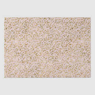 Blush Pink Gold Glitter Luipaard Print Tissuepapier