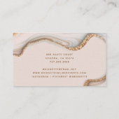 Blush Pink Gold Glitter Marble Agate Notary Visitekaartje (Achterkant)