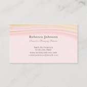 Blush Pink Gold Glitter Monogram Girly Chic Visitekaartje (Achterkant)