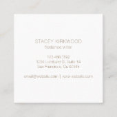 Blush Pink Gold Glitter Monogram Logo Moderne Vierkante Visitekaartje (Achterkant)