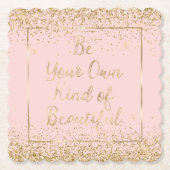 Blush Pink Gold Glitter Mooie Quote Kartonnen Onderzetters (Voorkant)