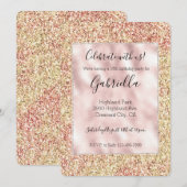 Blush Pink Gold Glitter Ombre Kaart (Voorkant / Achterkant)