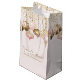 Blush Pink Gold Glitter Ornament Klein Cadeauzakje (Achterkant Gekanteld)