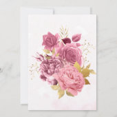 Blush Pink Gold Glitter Peony Vrijgezellenfeest Kaart (Achterkant)