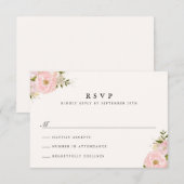 Blush Pink Gold Glitter Pioen RSVP-kaarten RSVP Kaartje (Voorkant / Achterkant)
