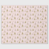 Blush Pink Gold Glitter Shine-kerstbomen    Cadeaupapier (Vlak)