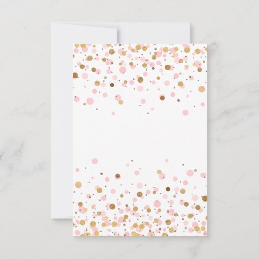 Blush Pink Gold Glitter Sparkle Confetti Verjaarda Bedankkaart (Achterkant)